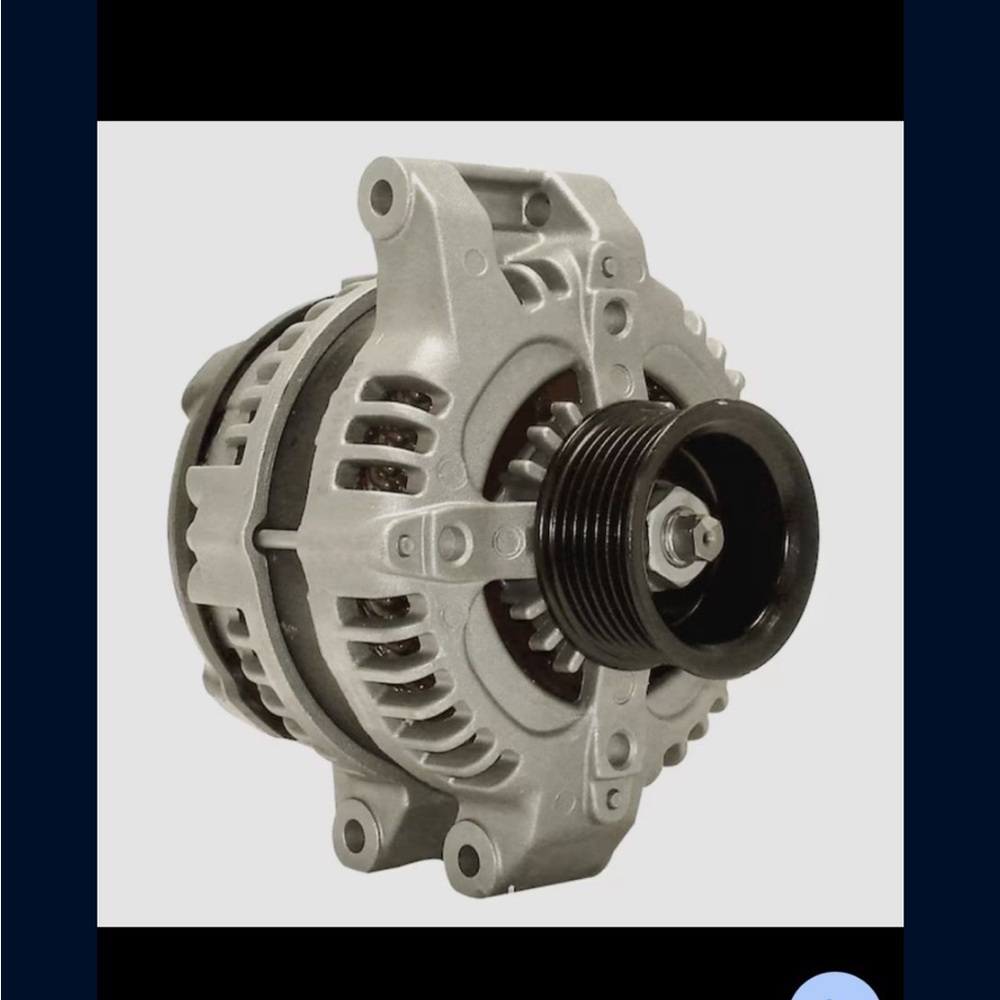 Car Alternator with Black Pulley - Silver Housing